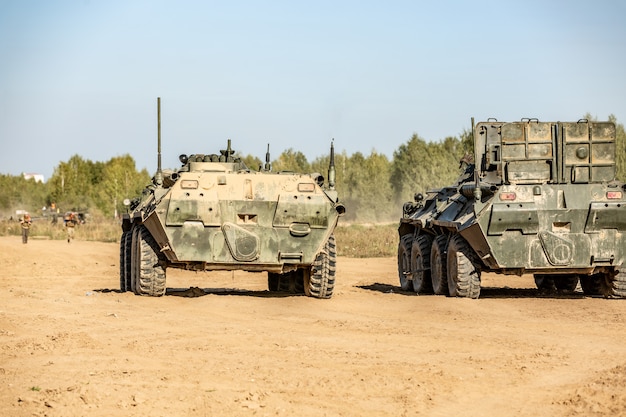 Premium Photo | Group of soldiers on tanks on the outdoor on army ...