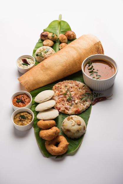 Premium Photo | Group of south indian food like masala dosa, uttapam ...
