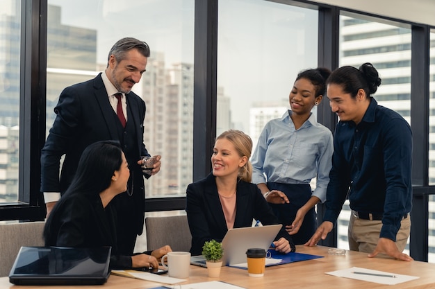 Premium Photo | Group of young business people working and ...