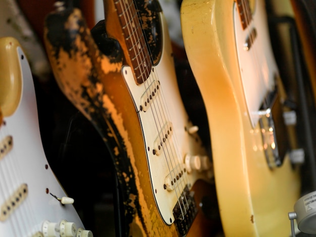 Guitars displayed in manhattan, new york city, u.s.a. | Premium Photo