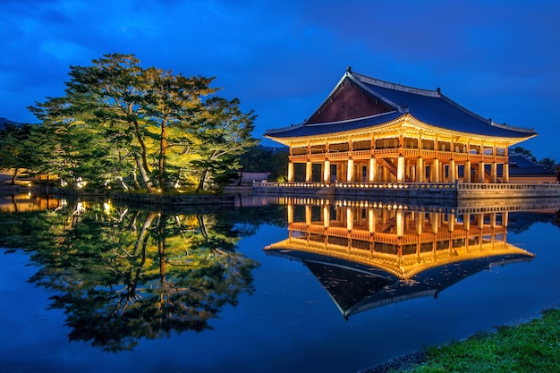 Free Photo | Gyeongbokgung palace at night in seoul,korea.