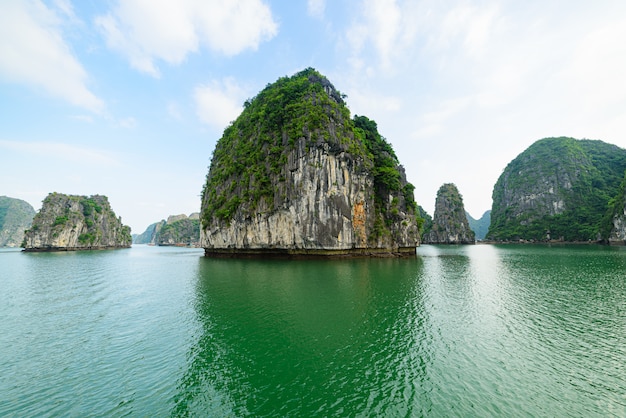 Premium Photo | Ha long bay, unique limestone rock islands and karst ...