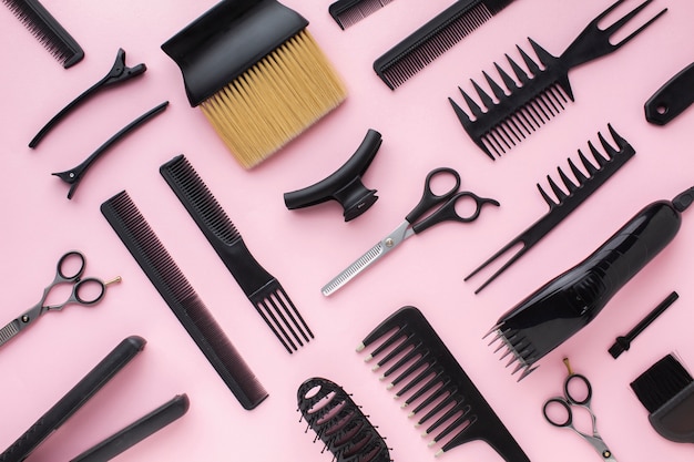Hair Clips And Combs Flat Lay Free Photo