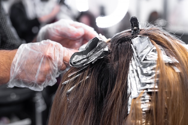 Premium Photo | Hair coloring at the hair salon