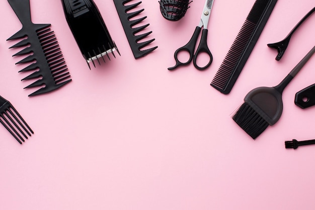 Hair Supplies In Flat Lay Free Photo