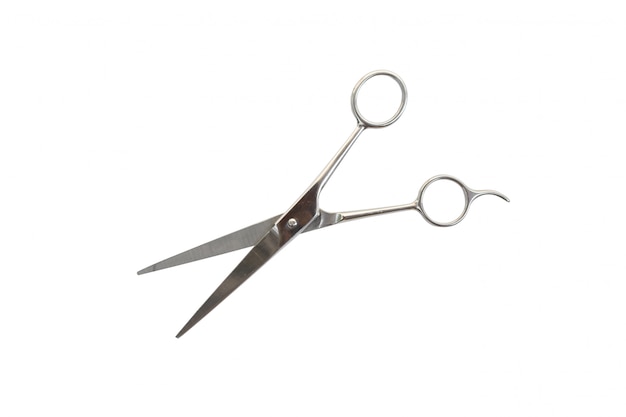 Haircutting Scissors Studio Isolation On White Photo Premium