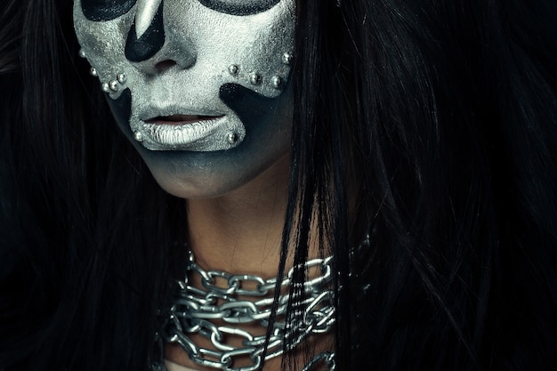 Premium Photo  Halloween and creative make-up theme: beautiful 