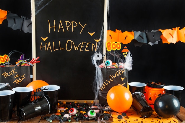 Free Photo | Halloween supplies for party