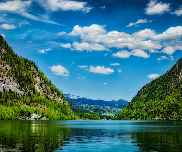 Premium Photo | Hallstatter see mountain lake in austria