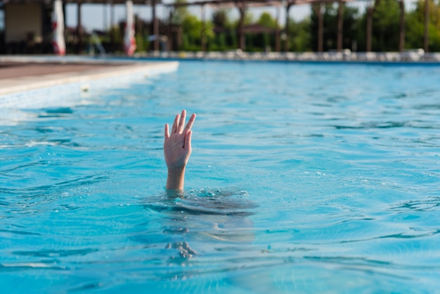 Premium Photo Hand Of A Drowning Person In A Swimming Pool