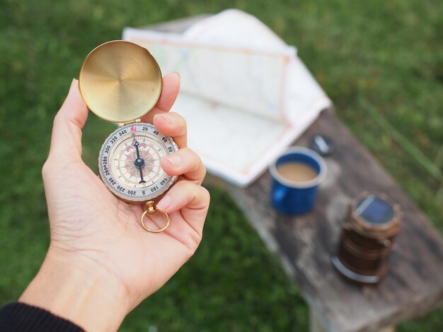 how to hold a compass