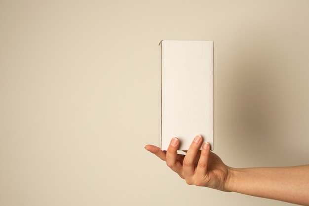 Download Hand holding blank white box , mock up. copy space ...