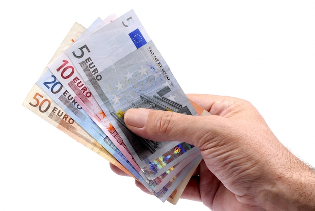 Free Photo Hand Holding Euros Currency