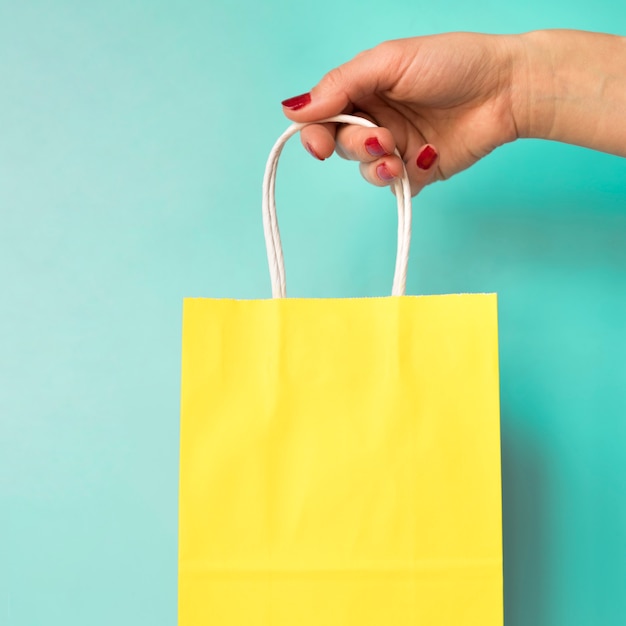 Download Free Photo Hand Holding Paper Bag Yellowimages Mockups