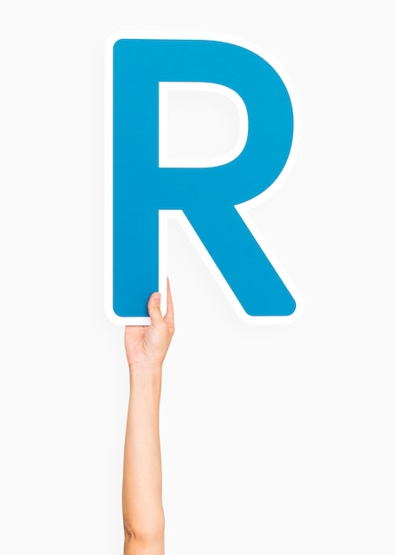 Hand Holding The Letter R Photo Free Download