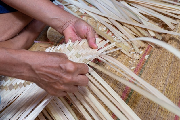 Premium Photo | Hand make white bamboo busket