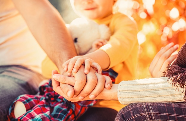 Premium Photo Hands Of Father Mother Keep Hand Little Baby Parents Hold The Baby Hands Closeup Of Baby Hand