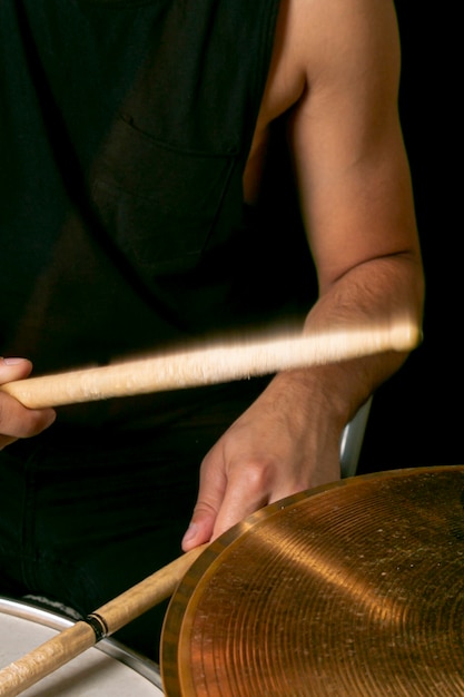 Free Photo | Hands playing drums with sticks