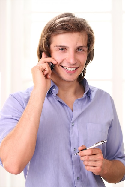 Free Photo Handsome Man Calling By Cell Phone 5662