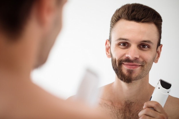 Naked men with facial hair