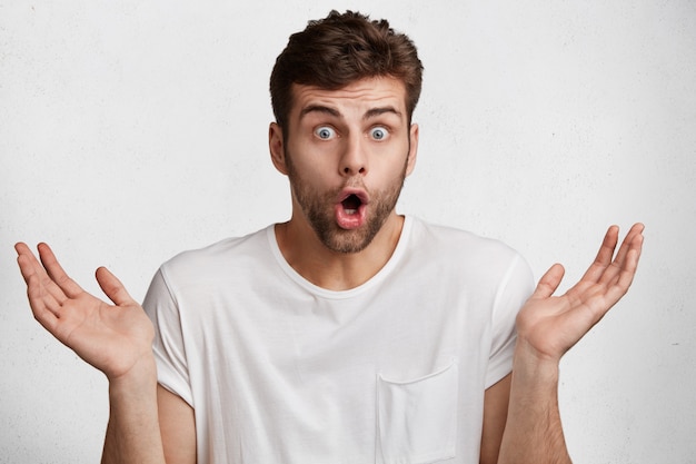 Free Photo | Handsome young man in white t-shirt