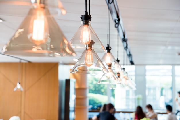 Hanging Ceiling Lights In A Modern Shared Office Space Photo