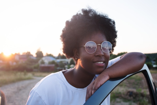 Premium Photo | Happy african american woman in a car, lifestyle