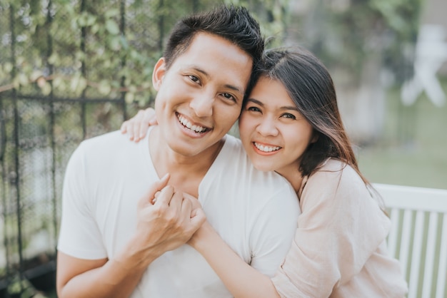 Premium Photo Happy Asian Couple In Love Smiling