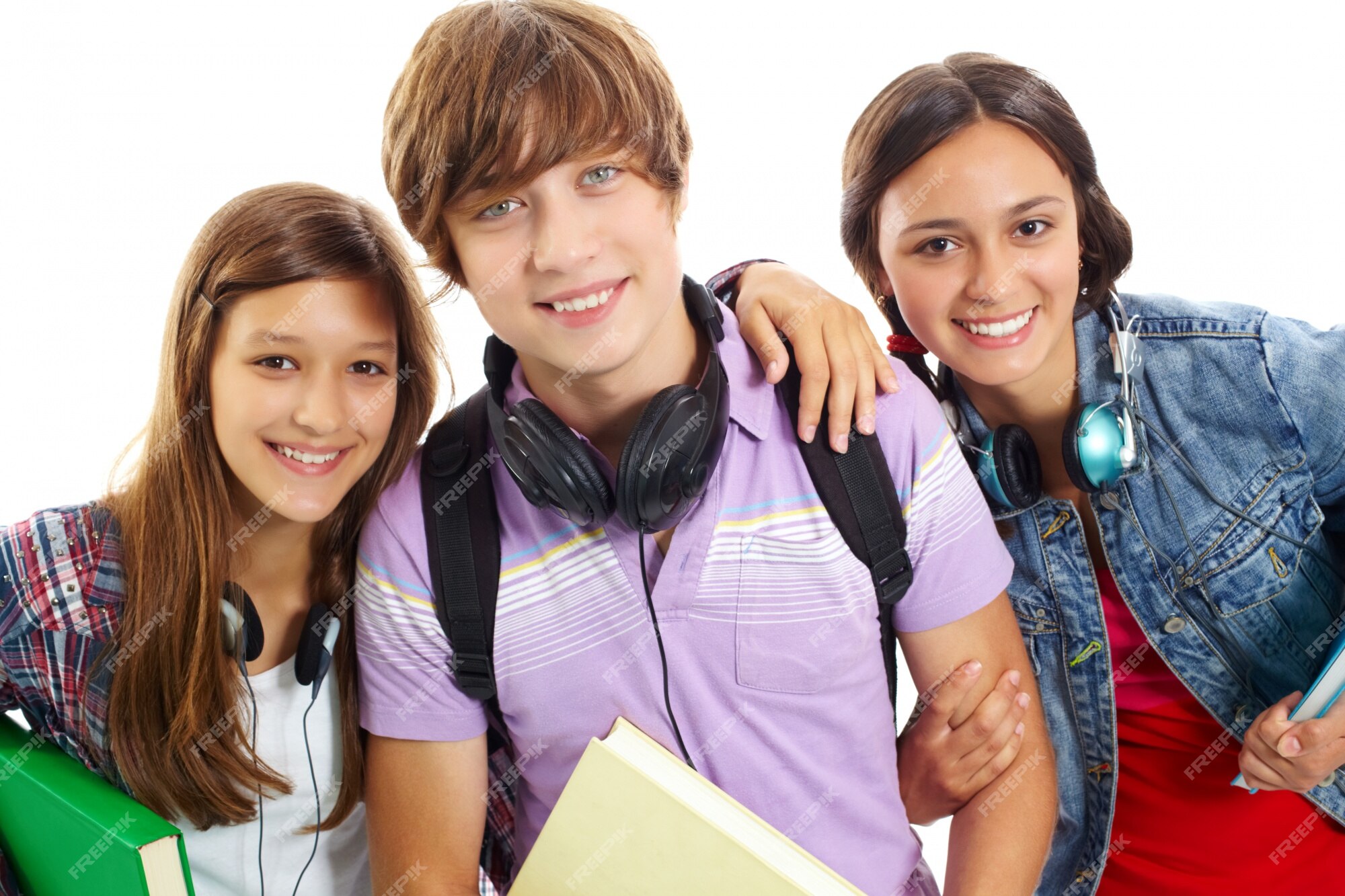 Free Photo | Happy boy surrounded by girls