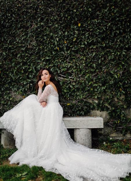 Free Photo | Happy bride woman in a wedding dress posing