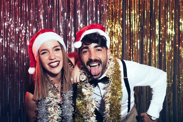 Free Photo Happy  couple  at new  year  party