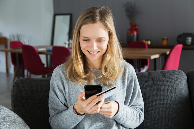 Happy customer buying online Free Photo