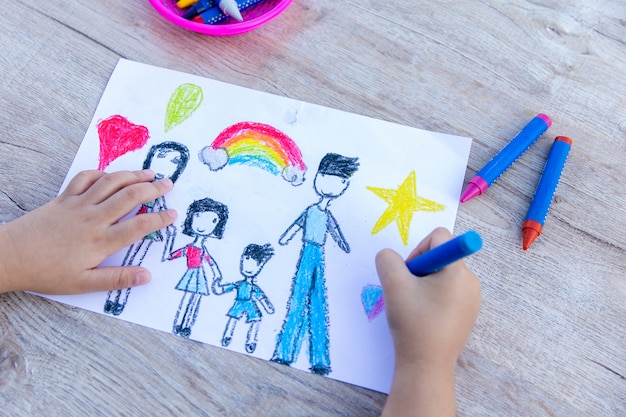 Premium Photo | Happy family. watercolor drawing