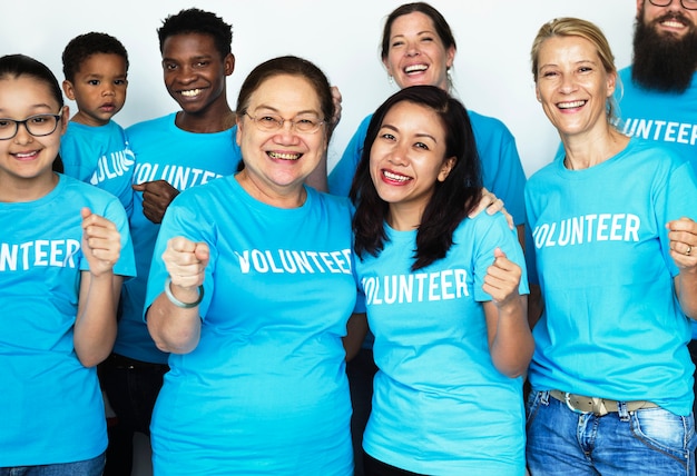 Happy volunteers united together | Premium Photo