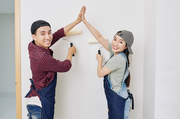 Premium Photo | Happy walls painters