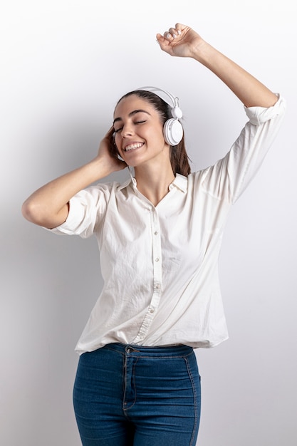 Happy Woman Listening To Mu