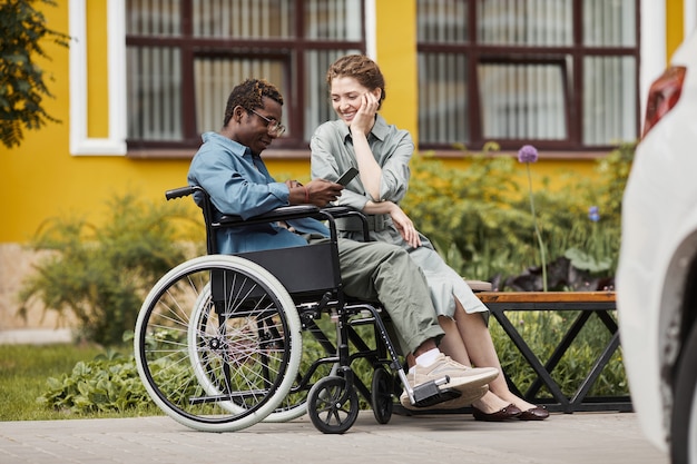 Premium Photo | Happy woman with disabled boyfriend