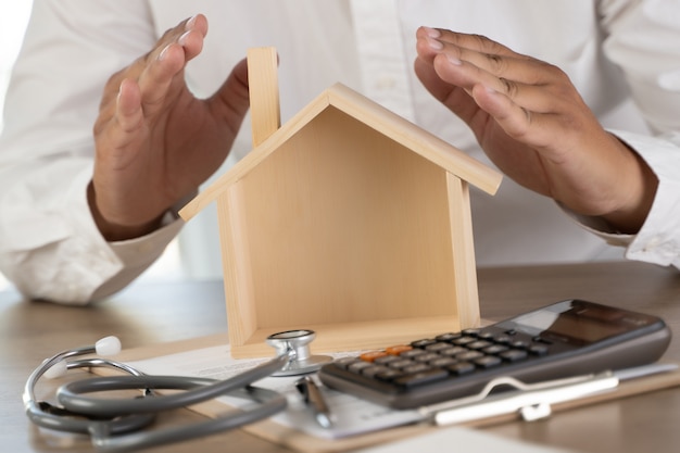 Health insurance home insurance or loan conceptual image