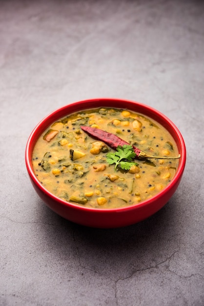 Premium Photo | Healthy dal palak or yellow toor spinach daal recipe ...