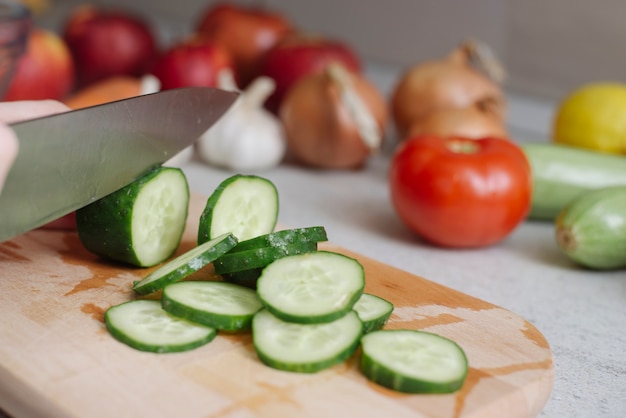 Healthy food concept with cucumber slices Free Photo