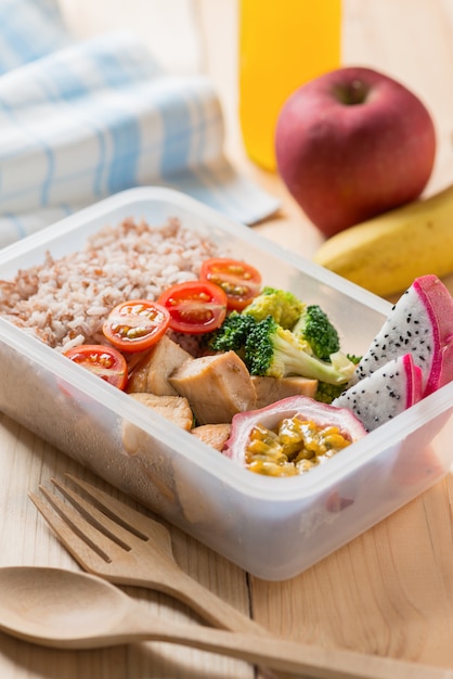 Premium Photo | Healthy lunch boxes in plastic package