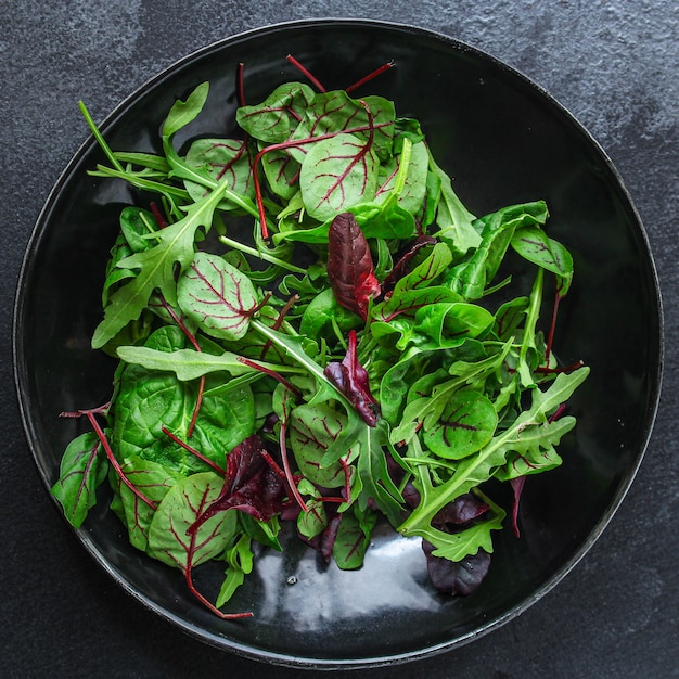 Premium Photo | Healthy salad, leaves mix