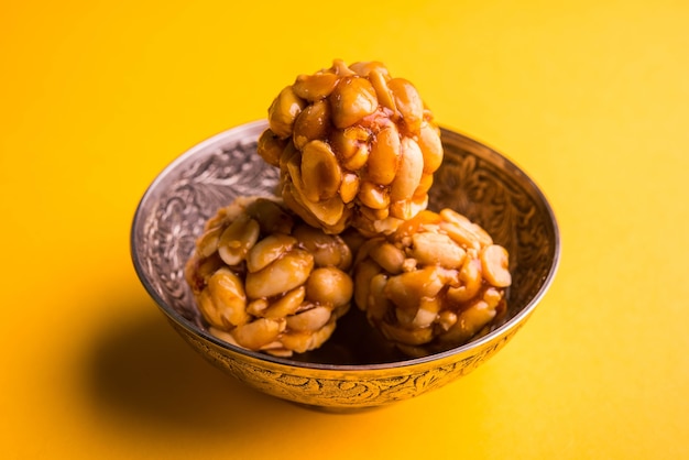 Premium Photo | Healthy And Sweet Groundnut Or Peanut And Jaggery ...