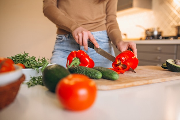 kitchen set with fruits and vegetables