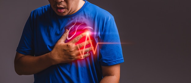  Heart attack, heart disease concept with health care and medicine. Premium Photo