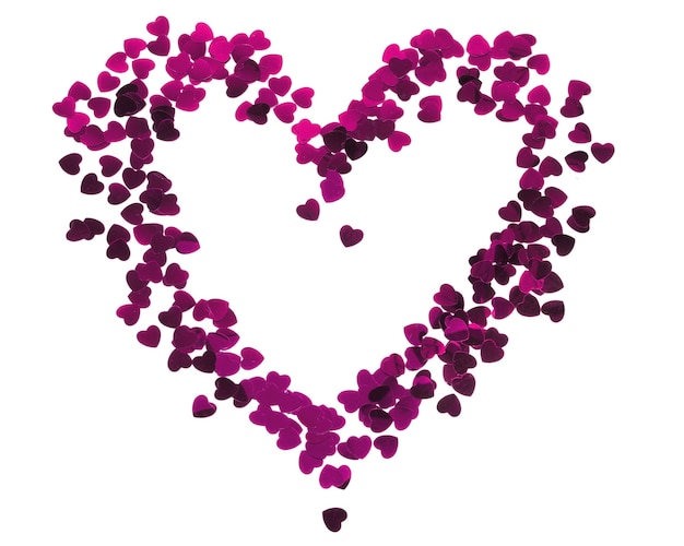 Premium Photo Heart Silhouette Made Of Red Confetti Isolated Over White