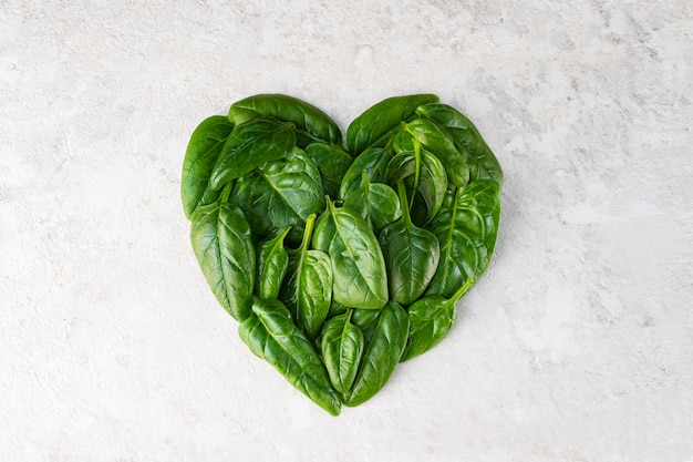 Heart of spinach leaves. | Premium Photo