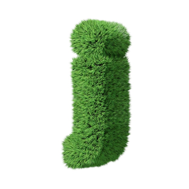Premium Photo | Herbal grass alphabet lowercase letter j, turned ...