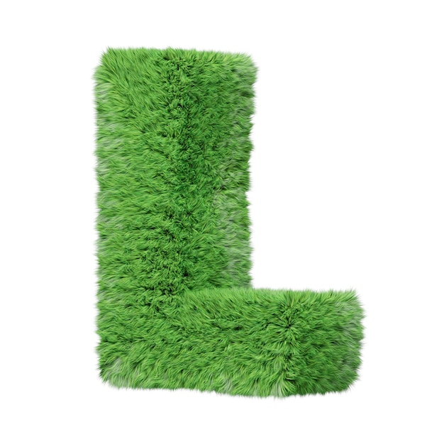 Premium Photo | Herbal grass alphabet uppercase letter l, turned ...