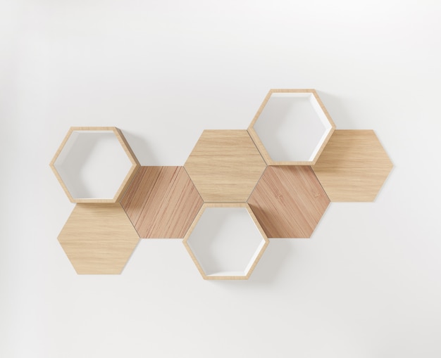 gold hexagon shelf